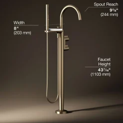 Floor-mount bath filler trim with lever handles and handshower^Kohler Sale