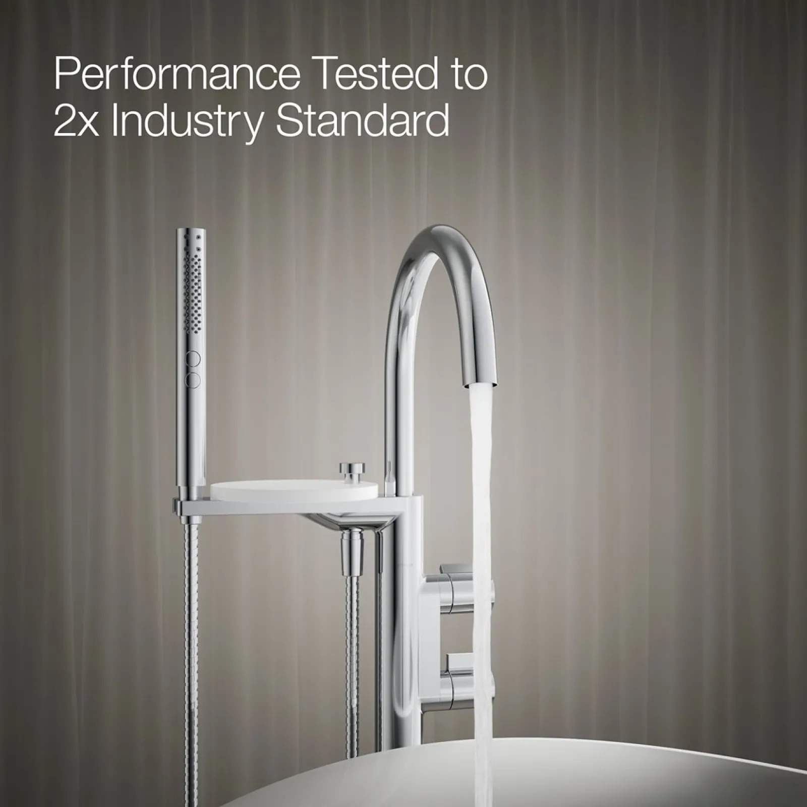 Floor-mount bath filler trim with lever handles and handshower^Kohler Sale