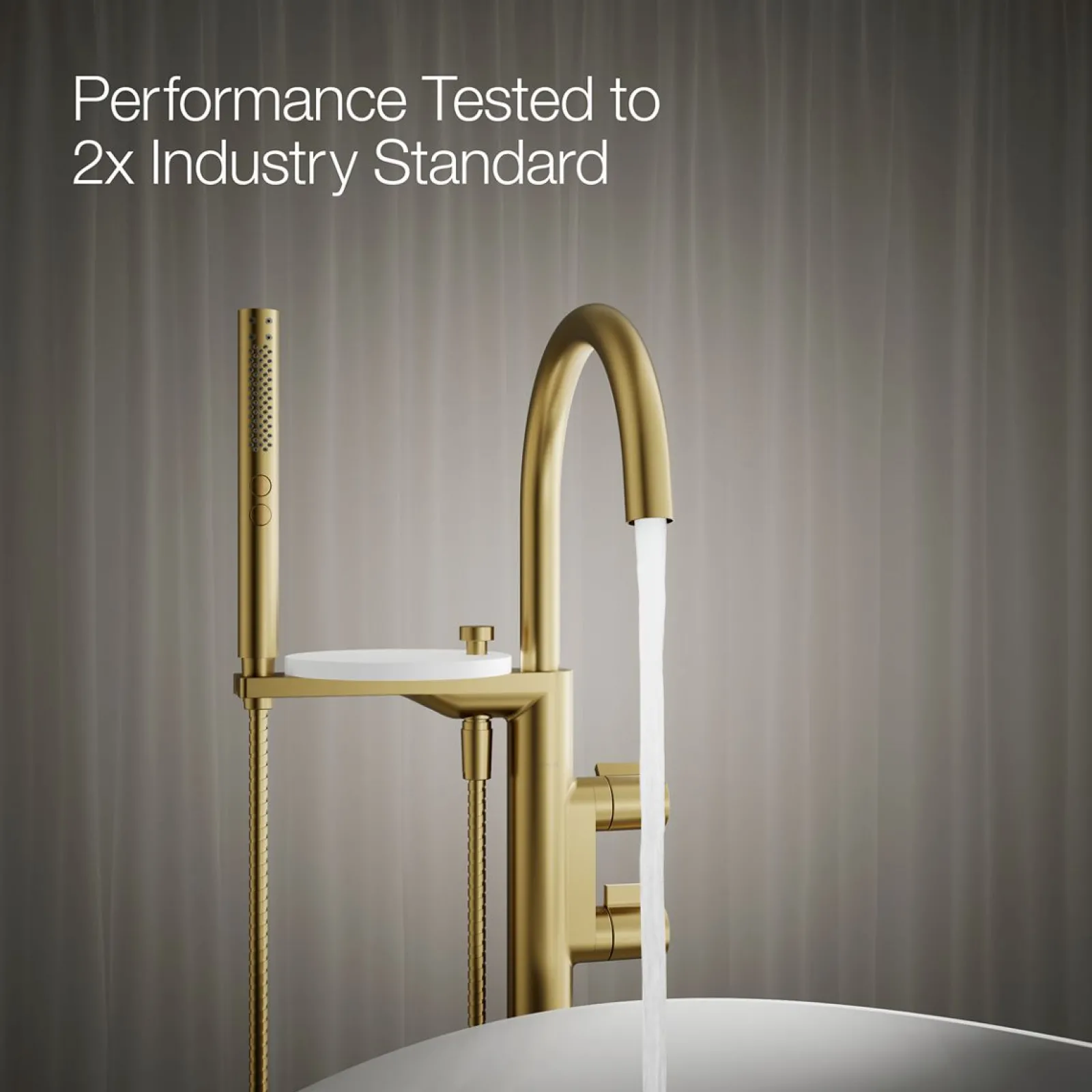Floor-mount bath filler trim with lever handles and handshower^Kohler Sale