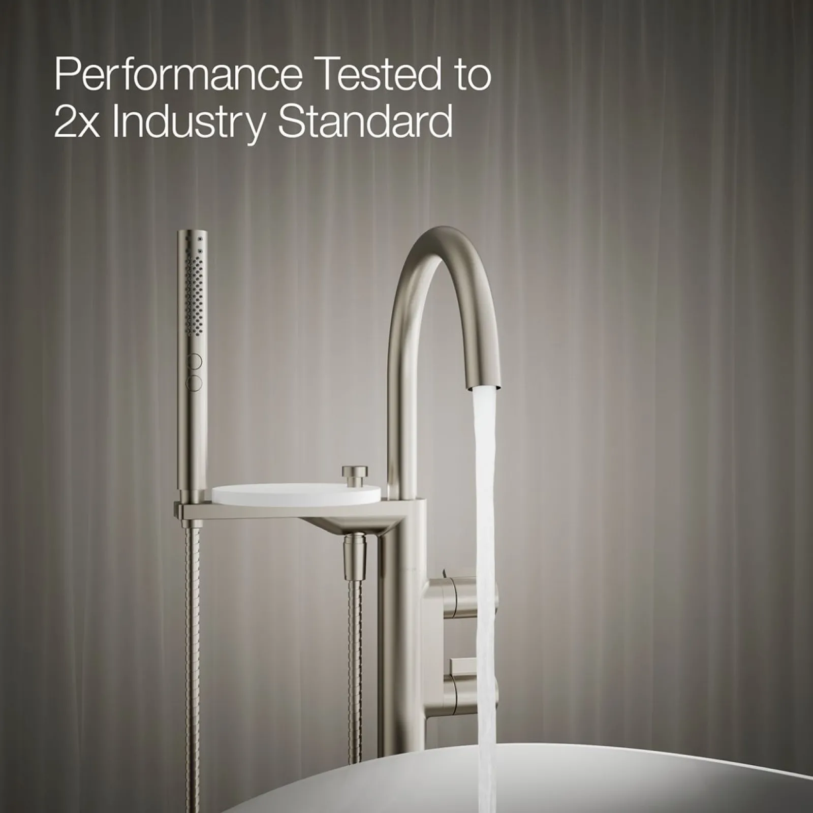 Floor-mount bath filler trim with lever handles and handshower^Kohler Sale