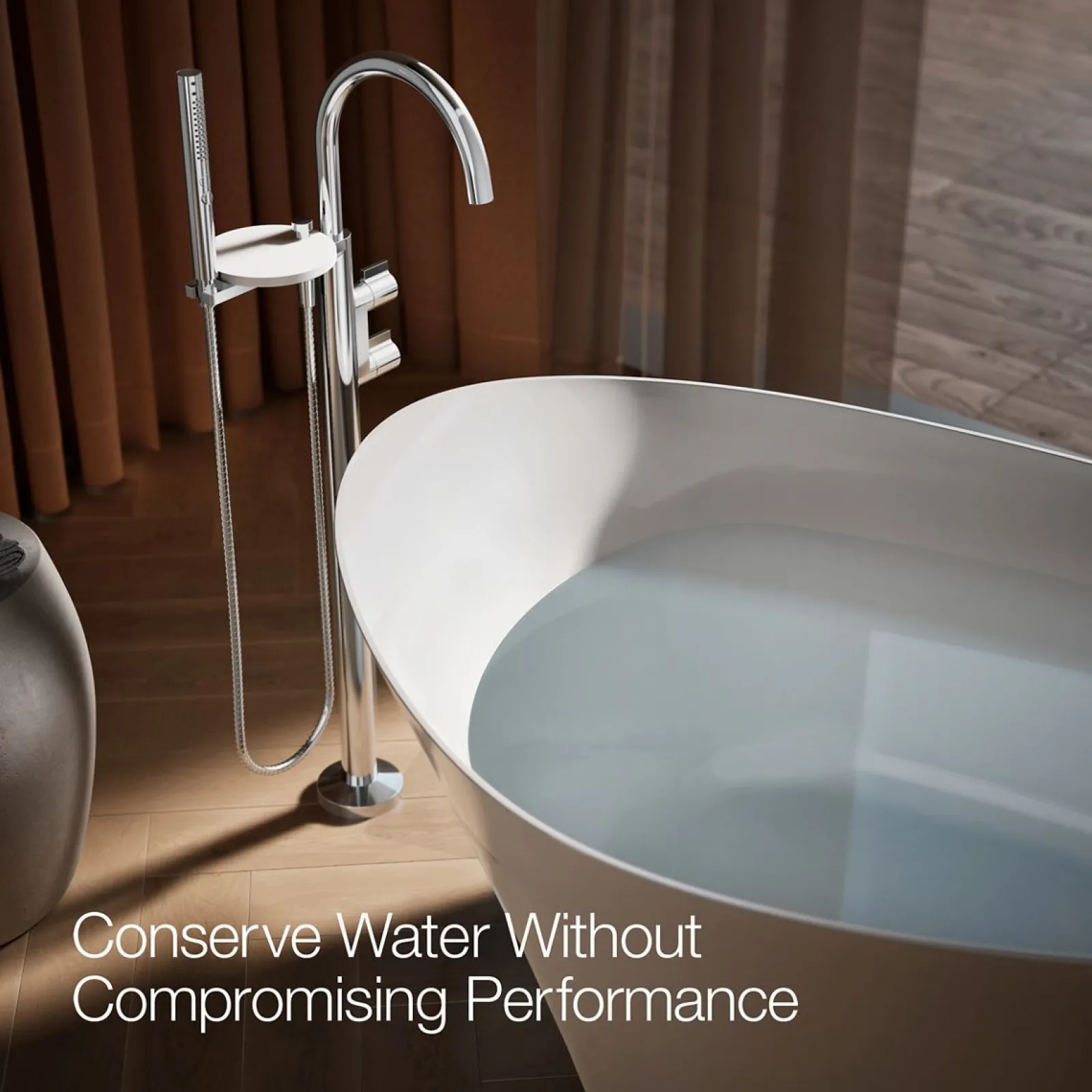 Floor-mount bath filler trim with lever handles and handshower^Kohler Sale
