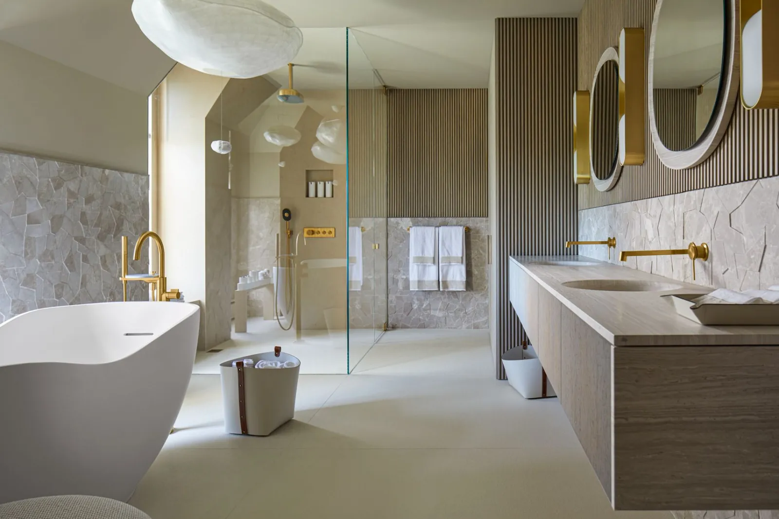 Floor-mount bath filler trim with lever handles and handshower^Kohler Sale