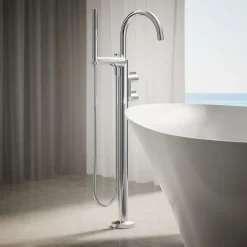 Floor-mount bath filler trim with lever handles and handshower^Kohler Sale