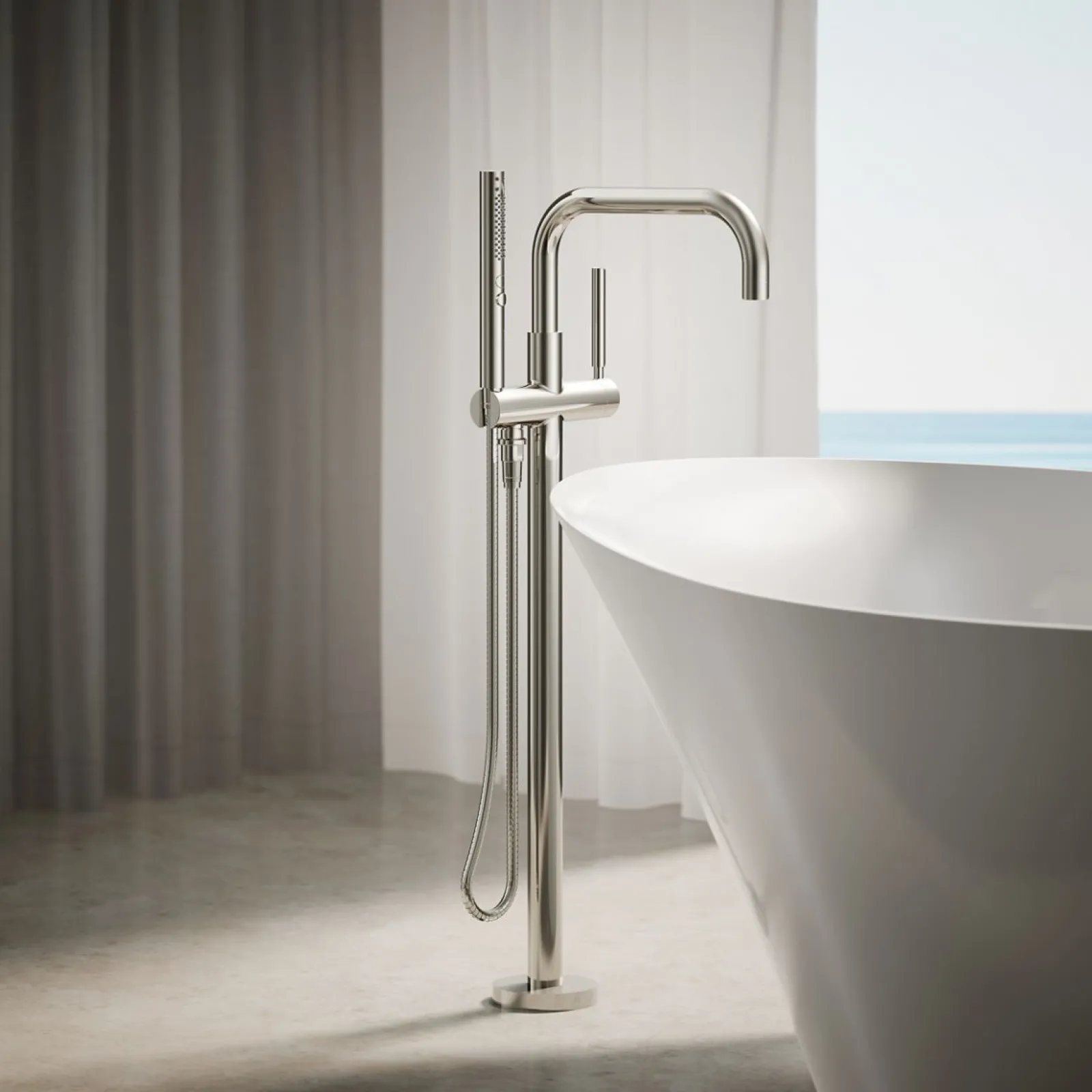 Floor-mount bath filler trim with handshower^Kohler Outlet