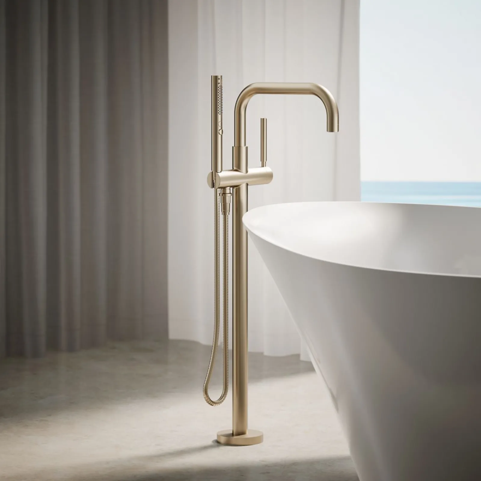 Floor-mount bath filler trim with handshower^Kohler Outlet