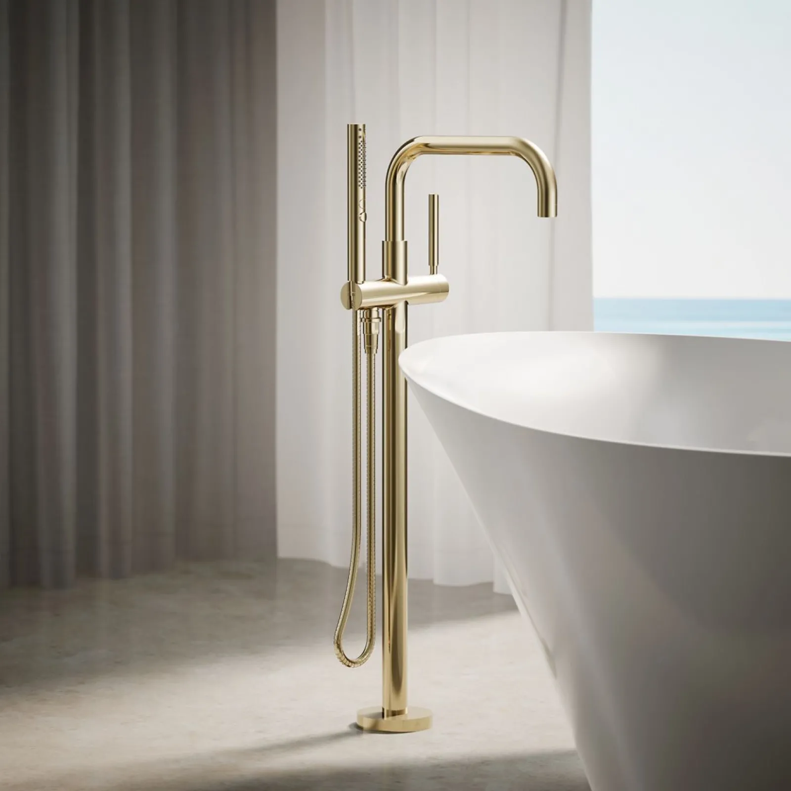 Floor-mount bath filler trim with handshower^Kohler Outlet