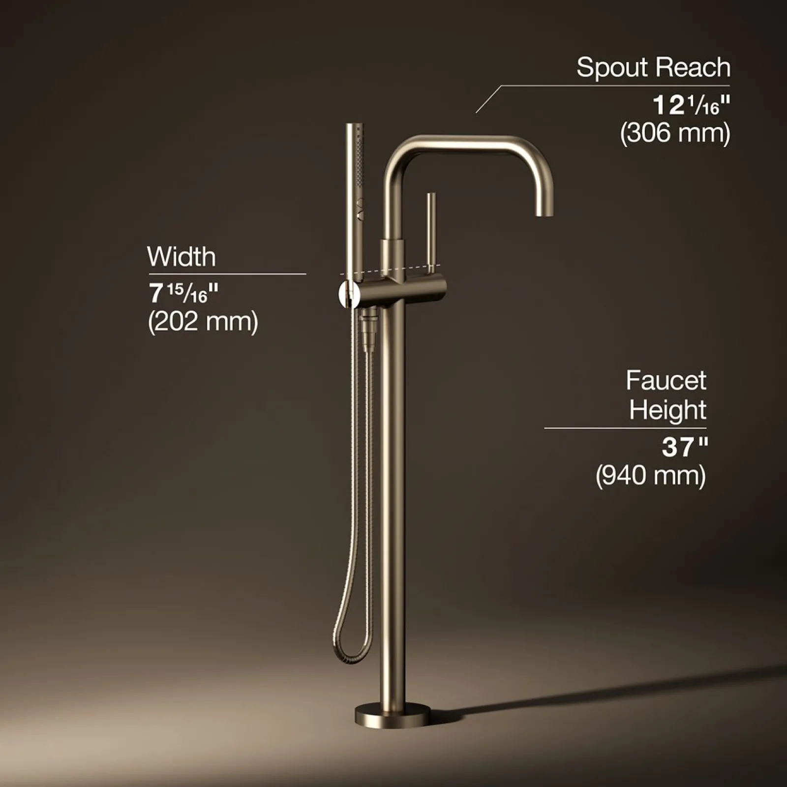 Floor-mount bath filler trim with handshower^Kohler Outlet