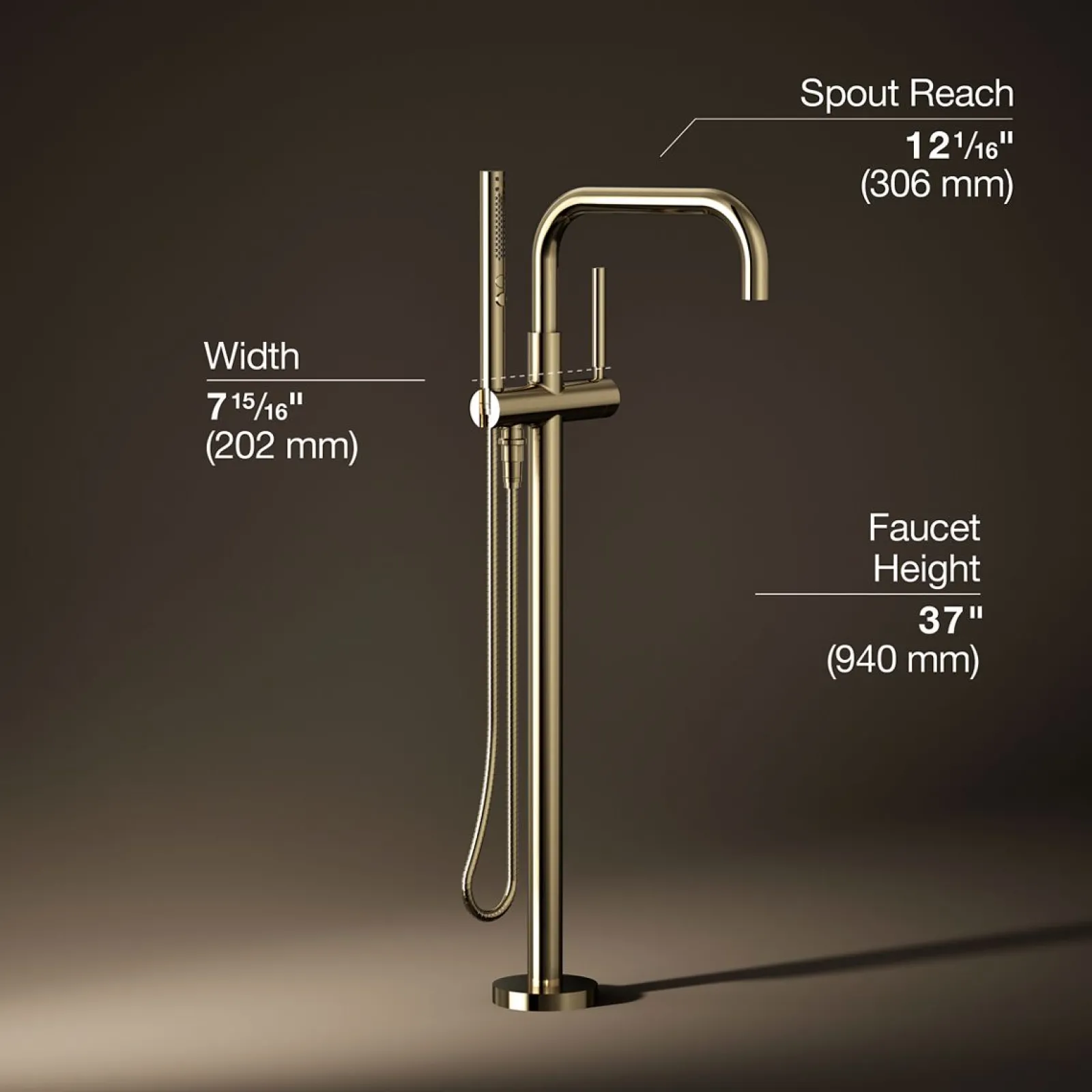 Floor-mount bath filler trim with handshower^Kohler Outlet
