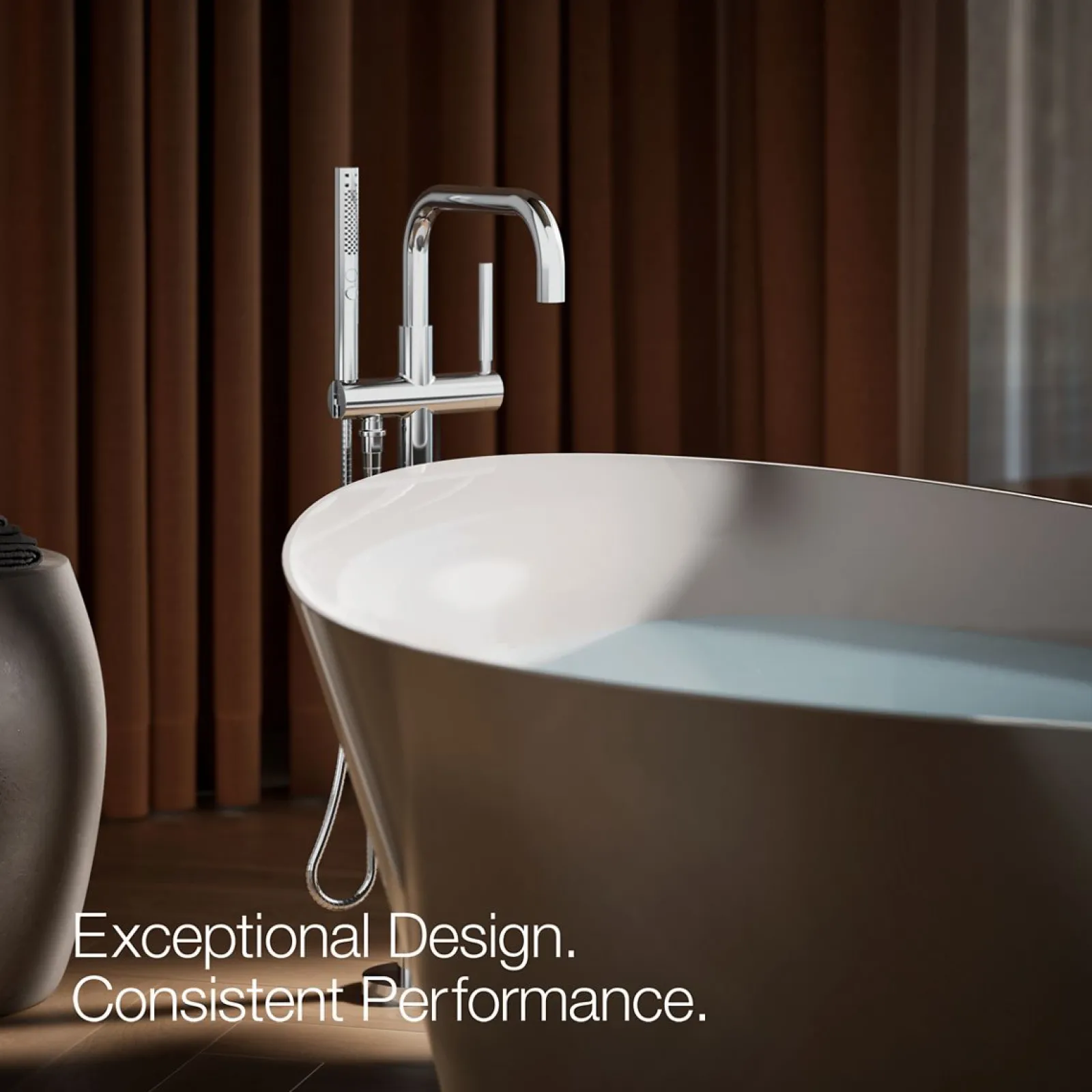 Floor-mount bath filler trim with handshower^Kohler Outlet