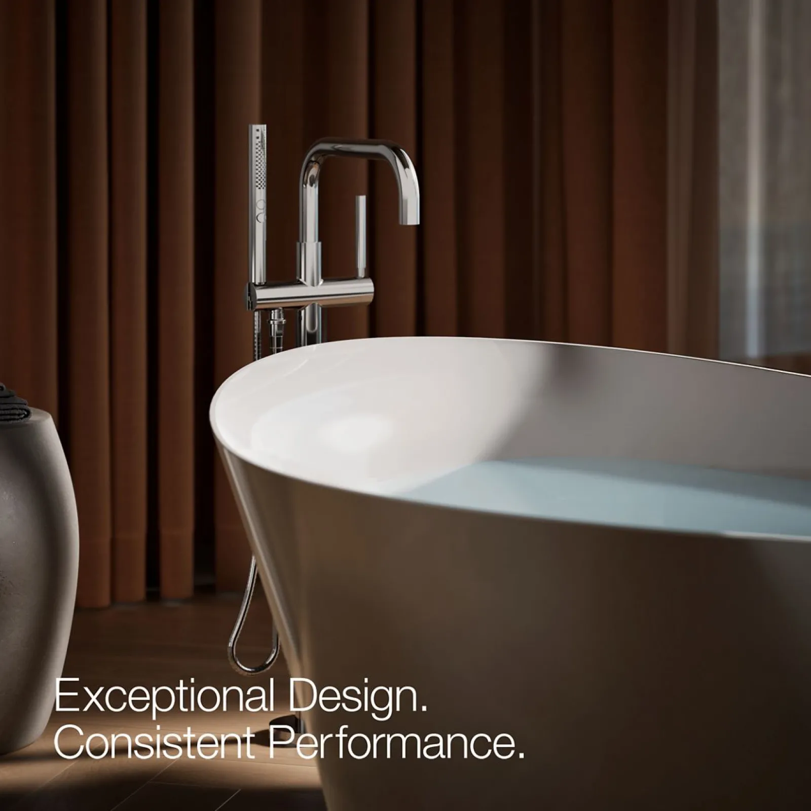 Floor-mount bath filler trim with handshower^Kohler Outlet