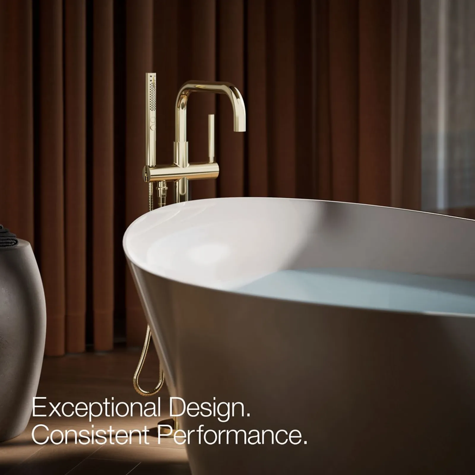 Floor-mount bath filler trim with handshower^Kohler Outlet