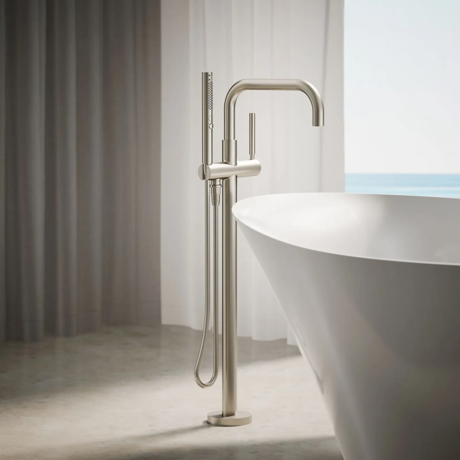 Floor-mount bath filler trim with handshower^Kohler Outlet