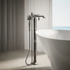 Floor-mount bath filler trim with handshower^Kohler Online