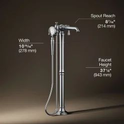 Floor-mount bath filler trim with handshower^Kohler Online