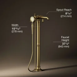 Floor-mount bath filler trim with handshower^Kohler Online