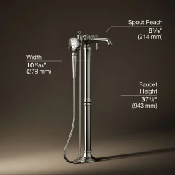 Floor-mount bath filler trim with handshower^Kohler Online