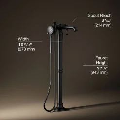 Floor-mount bath filler trim with handshower^Kohler Online