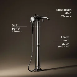 Floor-mount bath filler trim with handshower^Kohler Online