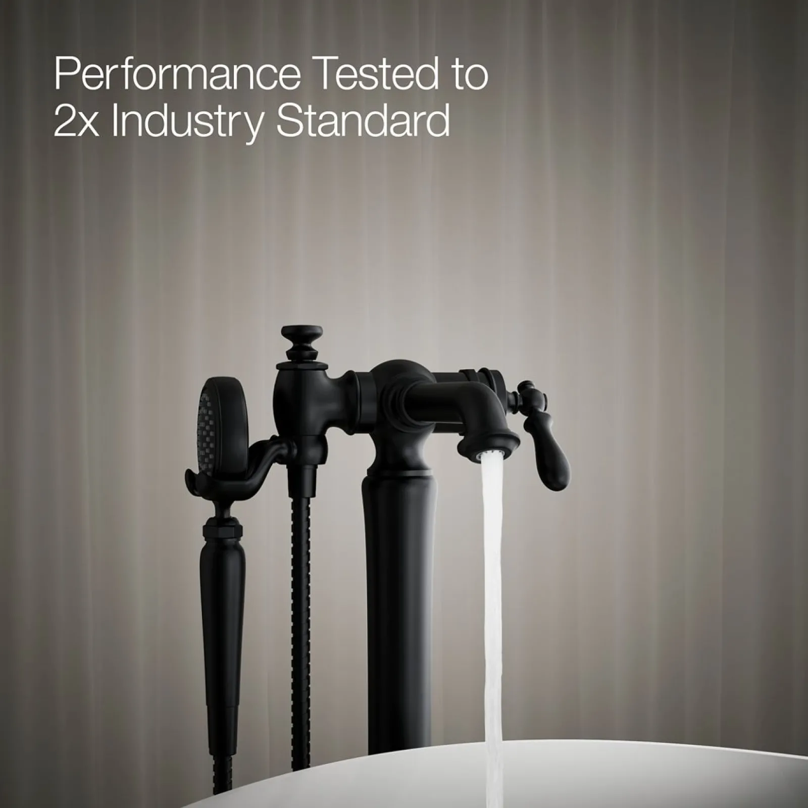 Floor-mount bath filler trim with handshower^Kohler Online