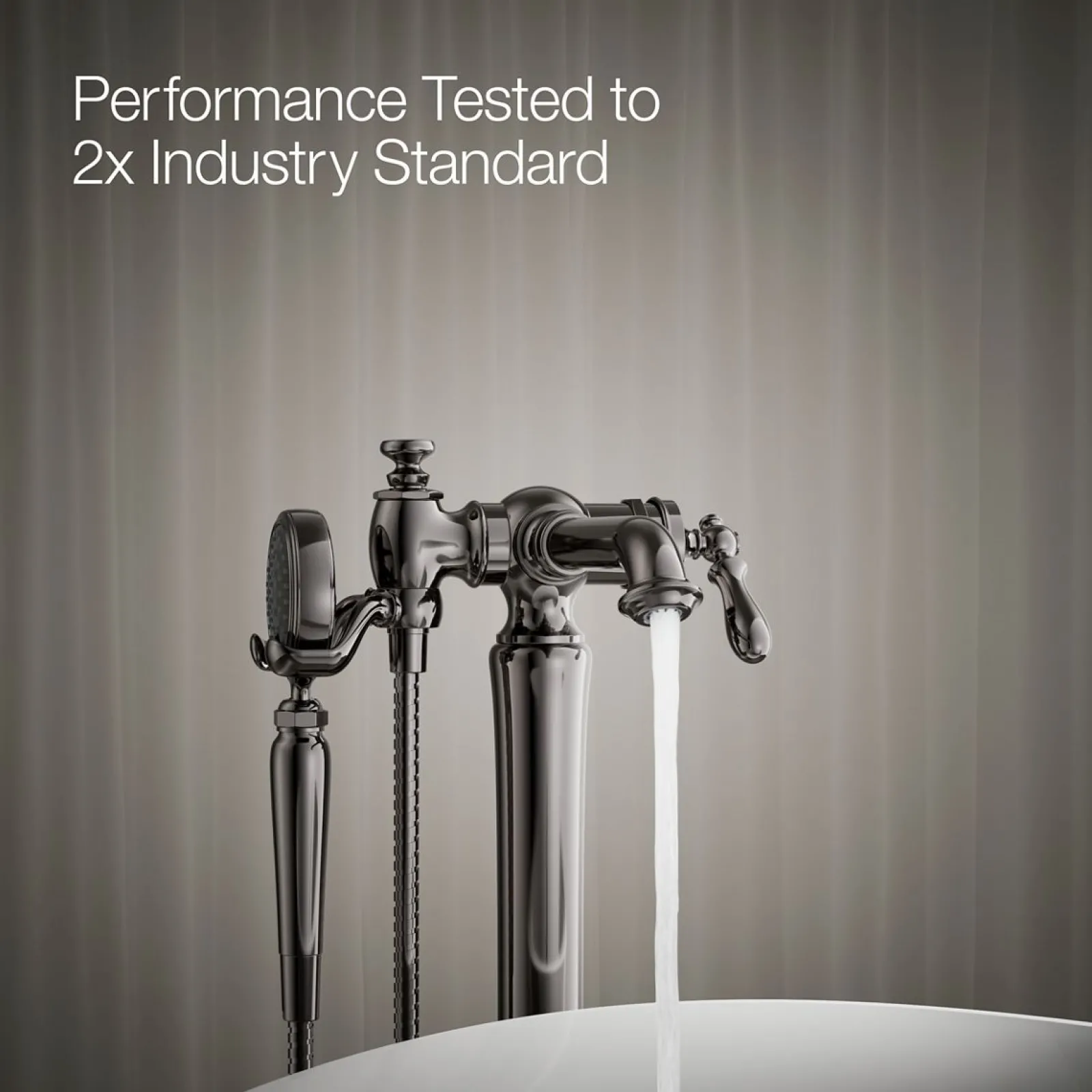 Floor-mount bath filler trim with handshower^Kohler Online
