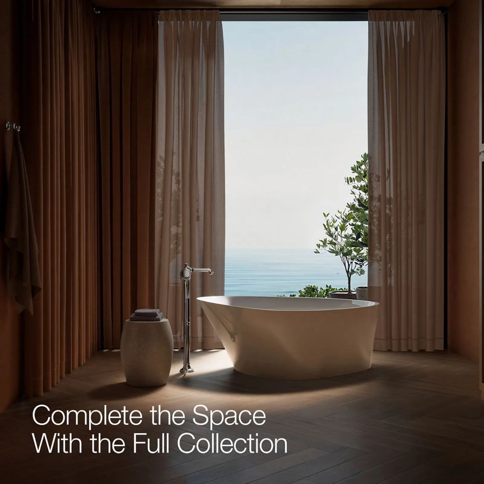 Floor-mount bath filler trim with handshower^Kohler Online