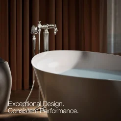 Floor-mount bath filler trim with handshower^Kohler Online