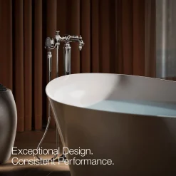 Floor-mount bath filler trim with handshower^Kohler Online