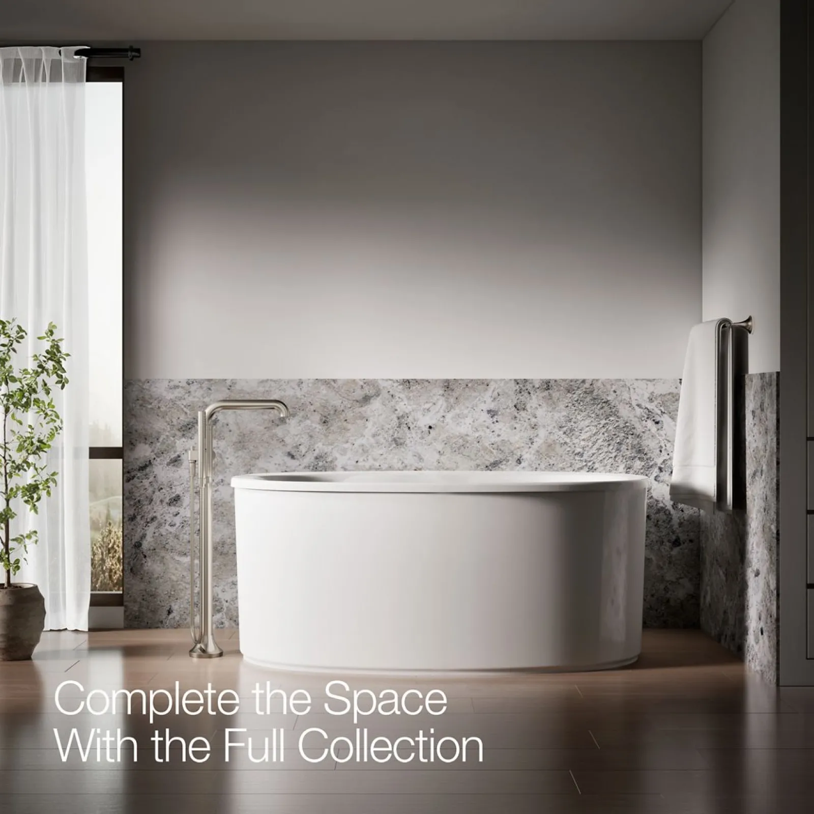 Floor-mount bath filler trim with handshower^Kohler Sale
