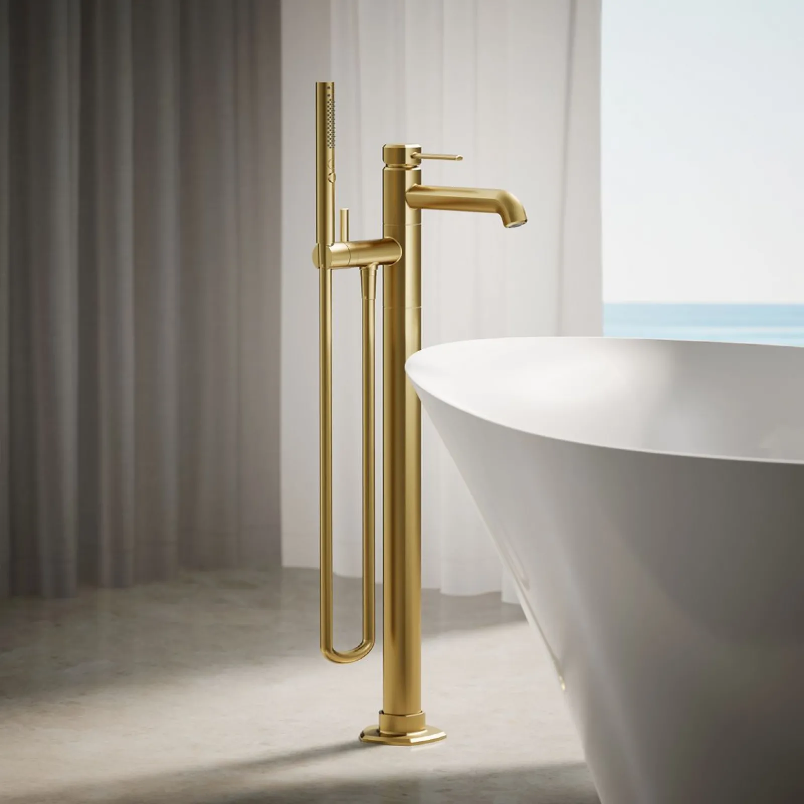 Floor-mount bath filler trim with handshower^Kohler Outlet