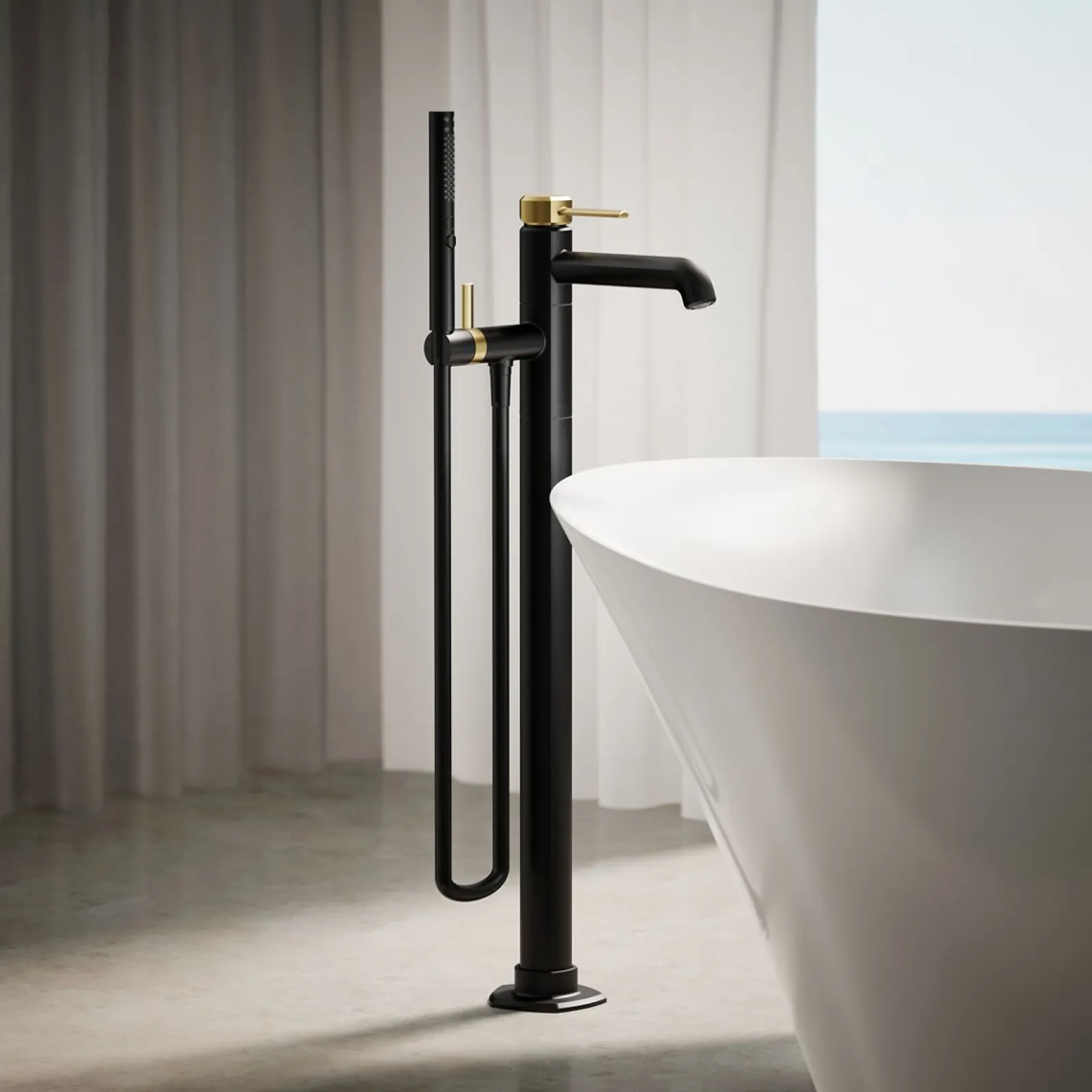 Floor-mount bath filler trim with handshower^Kohler Outlet