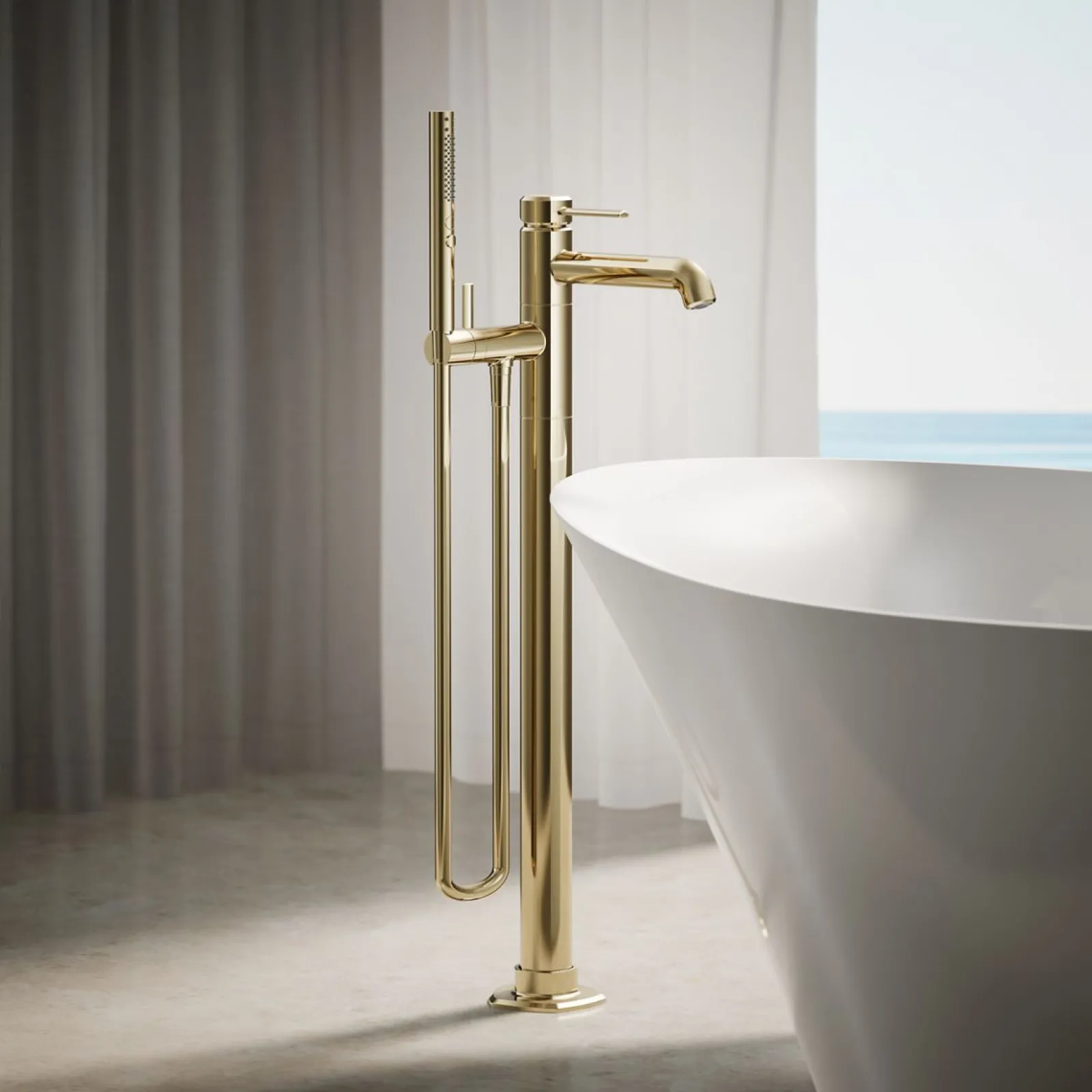 Floor-mount bath filler trim with handshower^Kohler Outlet