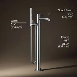 Floor-mount bath filler trim with handshower^Kohler Outlet