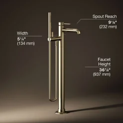 Floor-mount bath filler trim with handshower^Kohler Outlet