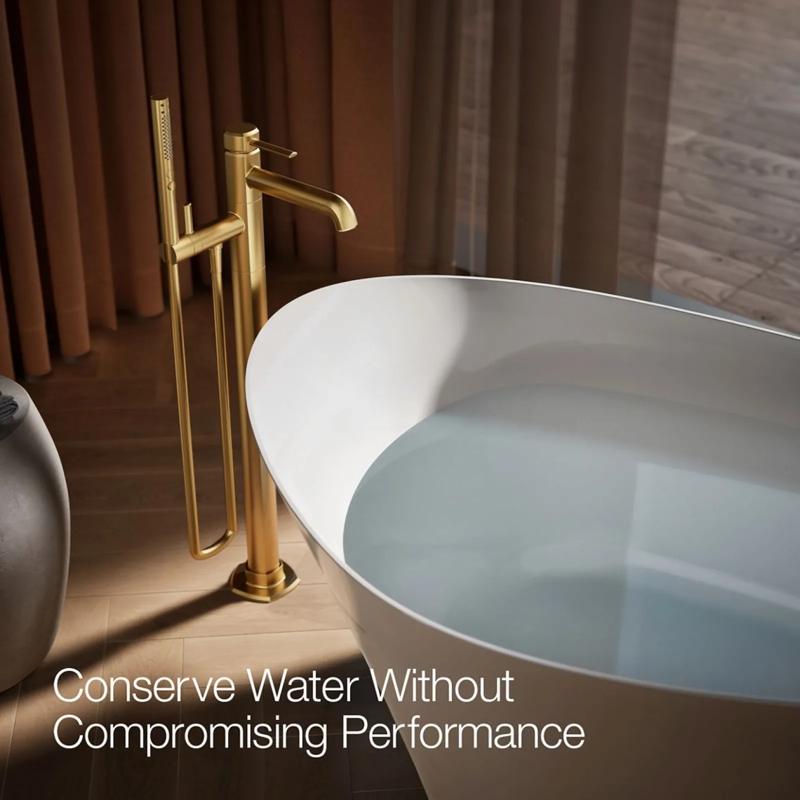 Floor-mount bath filler trim with handshower^Kohler Outlet