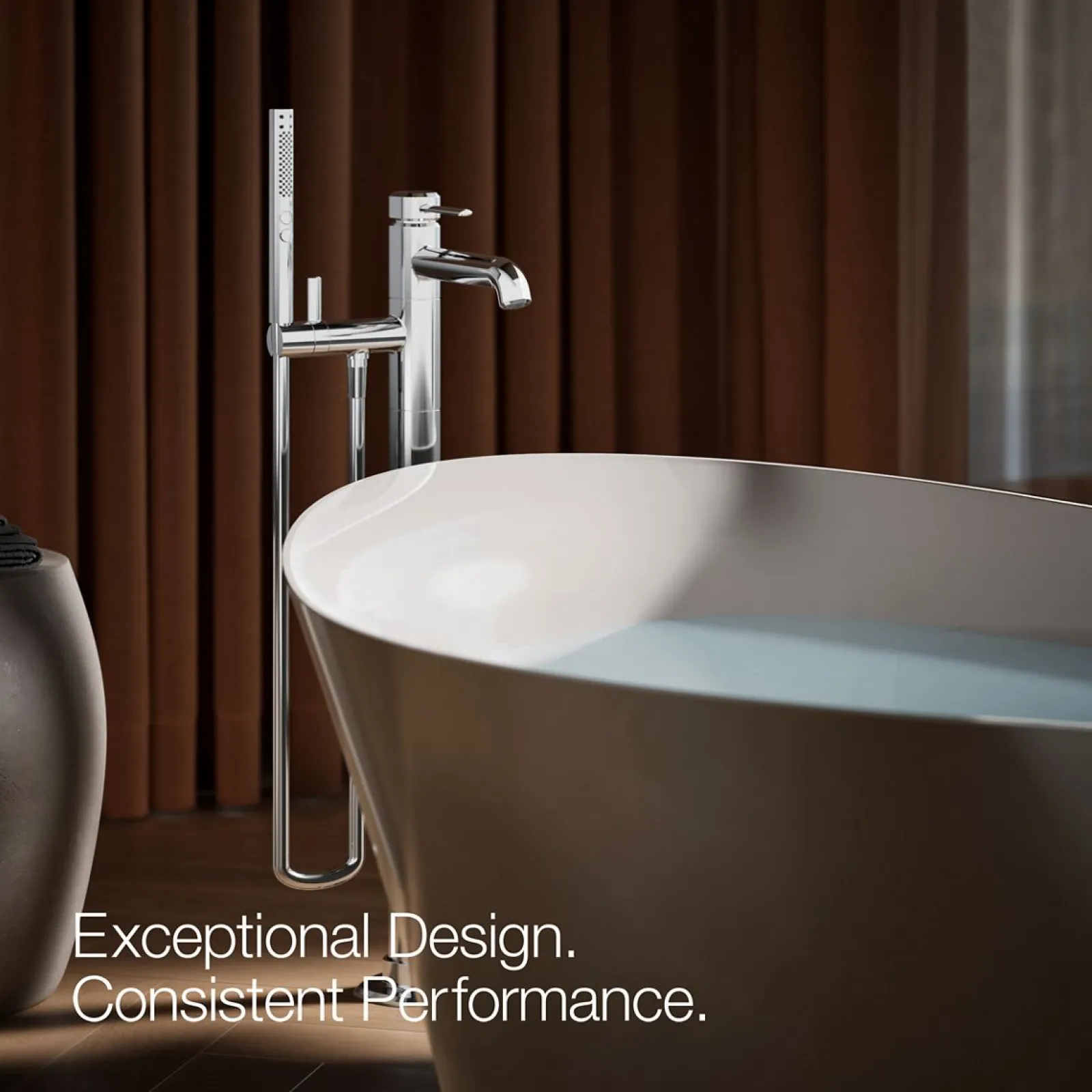 Floor-mount bath filler trim with handshower^Kohler Outlet