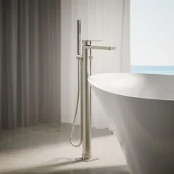 Floor-mount bath filler trim with handshower^Kohler Hot