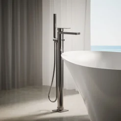 Floor-mount bath filler trim with handshower^Kohler Hot
