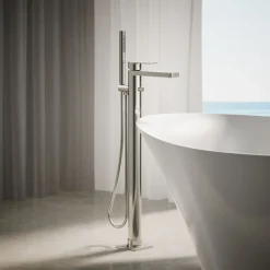 Floor-mount bath filler trim with handshower^Kohler Hot