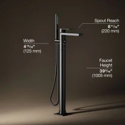 Floor-mount bath filler trim with handshower^Kohler Hot