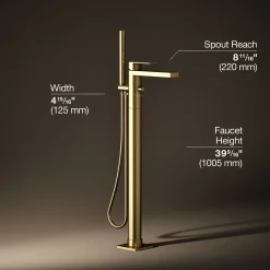 Floor-mount bath filler trim with handshower^Kohler Hot