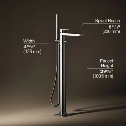 Floor-mount bath filler trim with handshower^Kohler Hot