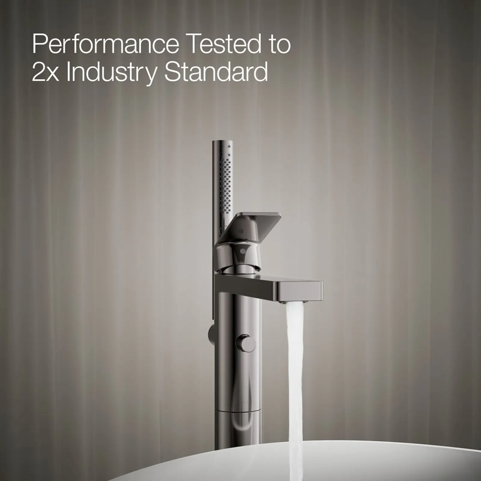 Floor-mount bath filler trim with handshower^Kohler Hot