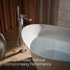 Floor-mount bath filler trim with handshower^Kohler Hot