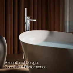 Floor-mount bath filler trim with handshower^Kohler Hot