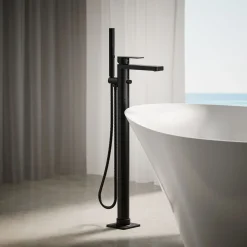 Floor-mount bath filler trim with handshower^Kohler Hot