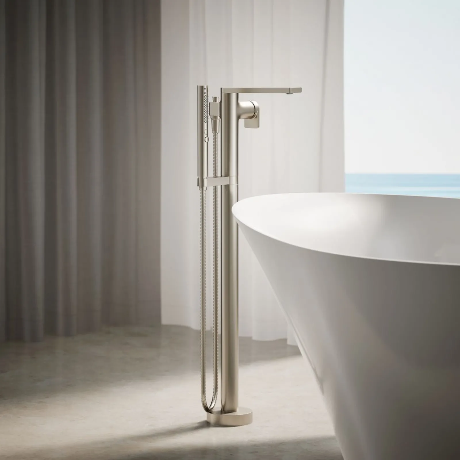 Floor-mount bath filler trim with handshower^Kohler Outlet
