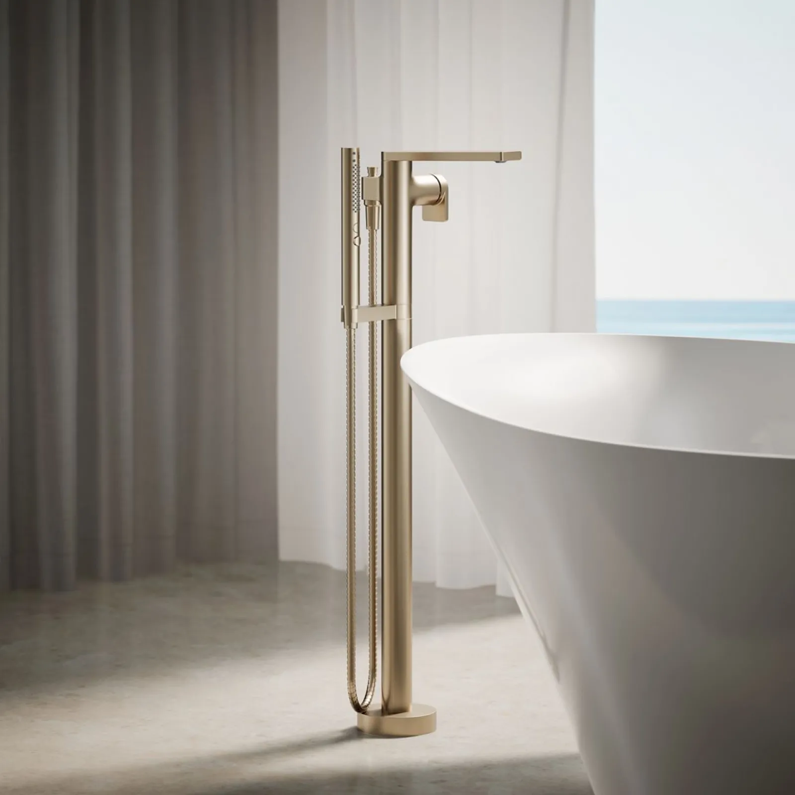 Floor-mount bath filler trim with handshower^Kohler Outlet