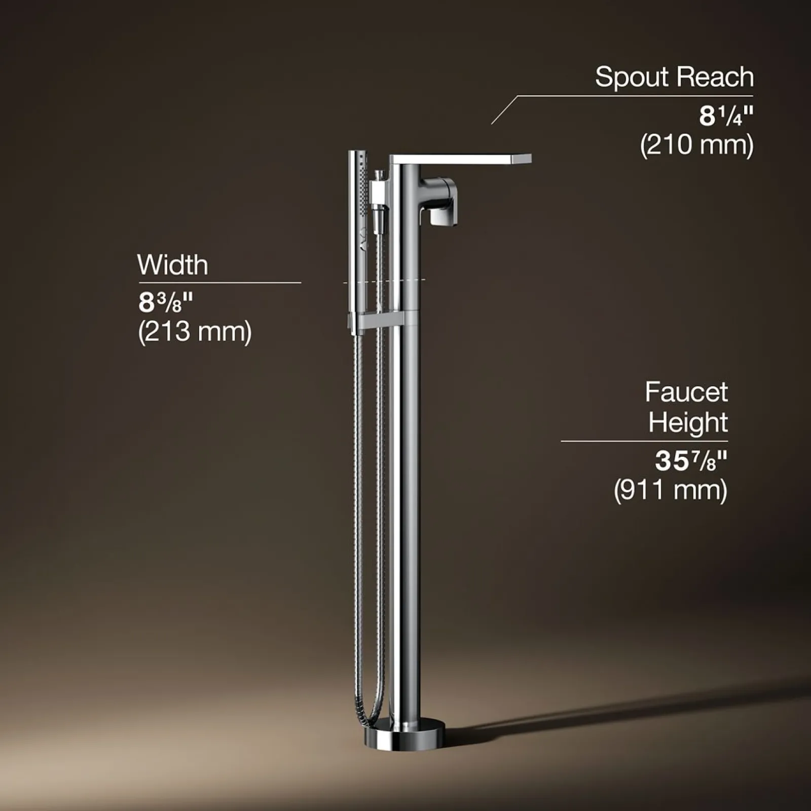 Floor-mount bath filler trim with handshower^Kohler Outlet