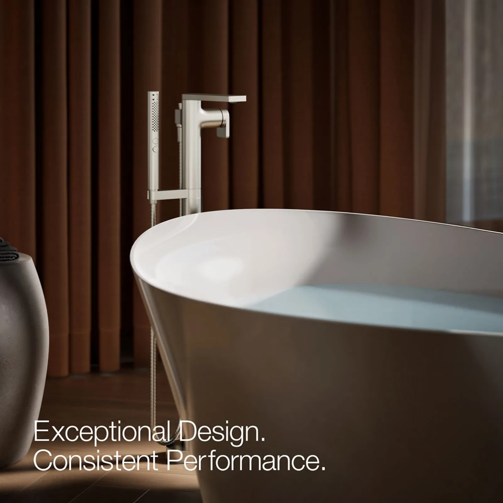 Floor-mount bath filler trim with handshower^Kohler Outlet