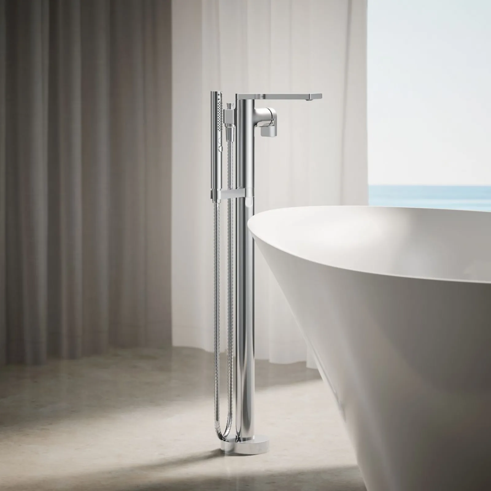Floor-mount bath filler trim with handshower^Kohler Outlet